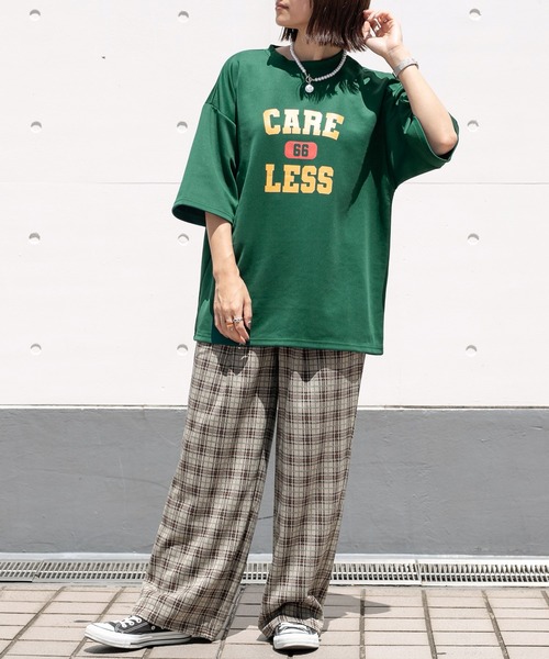 PairPair（ペアペア）の「ダンボールロゴT(ユニセックス)（Tシャツ/カットソー・レディース・グリーン/オフホワイト/グレイッシュブルー・MEDIUM/LARGE）」の5枚目の写真