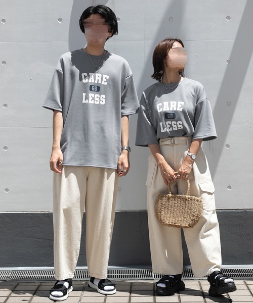 PairPair（ペアペア）の「ダンボールロゴT(ユニセックス)（Tシャツ/カットソー・レディース・グリーン/オフホワイト/グレイッシュブルー・MEDIUM/LARGE）」の6枚目の写真