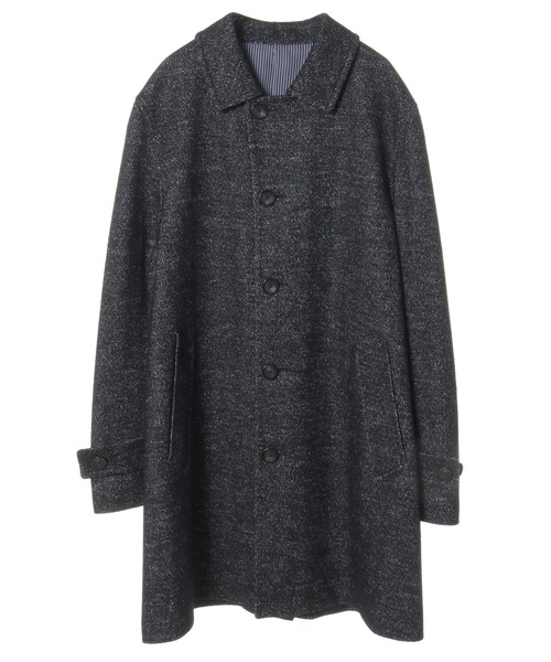 CROWDED CLOSET(クラウデッドクローゼット)の「ウールジャガード圧縮ニットステンカラーコート(ステンカラーコート・メンズ・ブラック/ベージュ/ネイビー・01/02/03/04)」の17枚目の写真