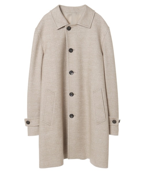 CROWDED CLOSET(クラウデッドクローゼット)の「ウールジャガード圧縮ニットステンカラーコート(ステンカラーコート・メンズ・ブラック/ベージュ/ネイビー・01/02/03/04)」の20枚目の写真