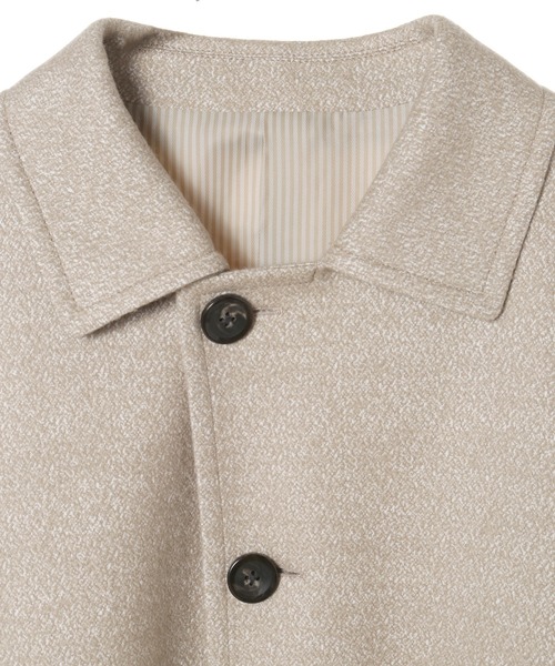 CROWDED CLOSET(クラウデッドクローゼット)の「ウールジャガード圧縮ニットステンカラーコート(ステンカラーコート・メンズ・ブラック/ベージュ/ネイビー・01/02/03/04)」の22枚目の写真