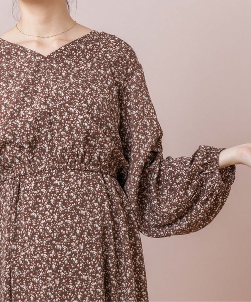 flower（フラワー）の「フローラルギャザーワンピース（ワンピース・レディース・ブラウン/ブルー・FREE）」の10枚目の写真