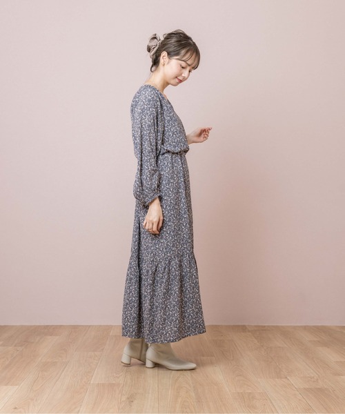 flower（フラワー）の「フローラルギャザーワンピース（ワンピース・レディース・ブラウン/ブルー・FREE）」の4枚目の写真
