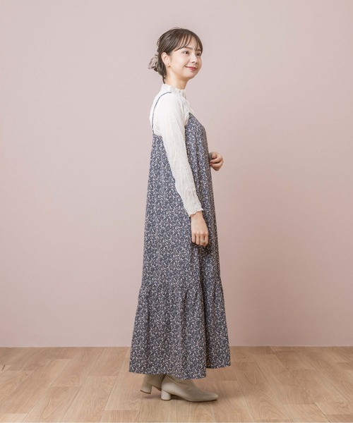 flower（フラワー）の「フローラルギャザーワンピース（ワンピース・レディース・ブラウン/ブルー・FREE）」の5枚目の写真