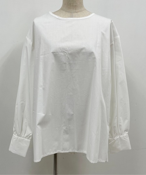 PICCIN（ピッチン）の「ニットベスト付き後ろプリーツブラウス（シャツ/ブラウス・レディース・ブラック/ベージュ/黄緑系・M）」の7枚目の写真