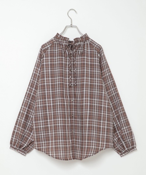 ikka(イッカ)の「襟フリル長袖2WAYブラウス(シャツ/ブラウス・レディース・オフホワイト/グレー/ブルー系その他/ブラウン系その他・M/L)」の8枚目の写真