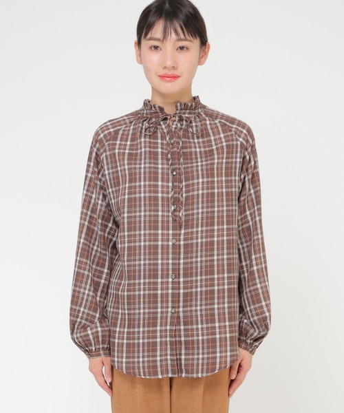 ikka(イッカ)の「襟フリル長袖2WAYブラウス(シャツ/ブラウス・レディース・オフホワイト/グレー/ブルー系その他/ブラウン系その他・M/L)」の21枚目の写真