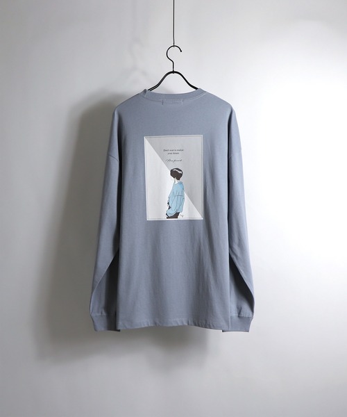 Confirm(コンファーム)の「Confirm / コンファーム ピアス / ライダースボーイ ビッグプリントロンT(Tシャツ/カットソー・メンズ・ブルー/ホワイト/ホワイト系その他/ブラック系その他/サックスブルー/ブラック・L/M)」の6枚目の写真