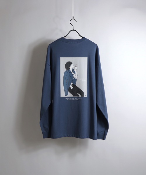 Confirm(コンファーム)の「Confirm / コンファーム ピアス / ライダースボーイ ビッグプリントロンT(Tシャツ/カットソー・メンズ・ブルー/ホワイト/ホワイト系その他/ブラック系その他/サックスブルー/ブラック・L/M)」の12枚目の写真
