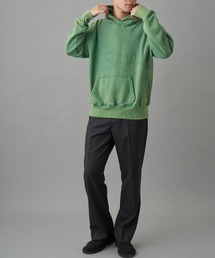 LES TIEN レスティエン 裏起毛 フルジップパーカースウェット グリーン LES TIEN レスティエン 裏起毛 フルジップパーカースウェット