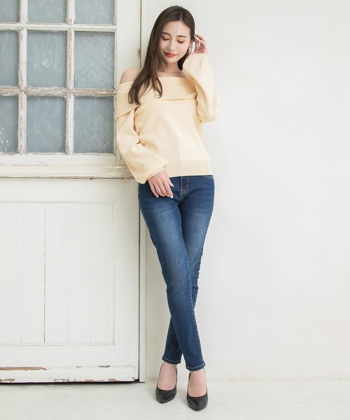 Newlyme(ニューリーミー)の「カシミヤタッチオフショルニットトップス(ニット/セーター・レディース・アイボリー/グレイッシュベージュ/ブラック/ボルドー/モカ・MEDIUM/LARGE/X-LARGE)」の14枚目の写真