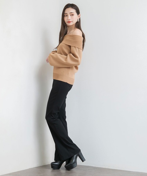 Newlyme（ニューリーミー）の「カシミヤタッチオフショルニット