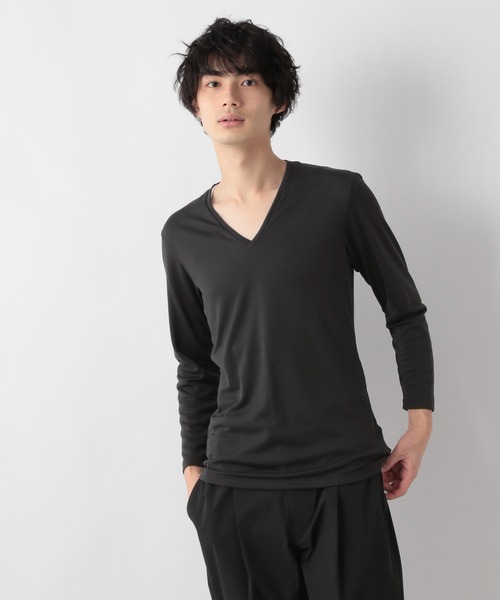 GLOBAL WORK(グローバルワーク)の「【Blintw】ブレスサーモVネック/944213(Tシャツ/カットソー・メンズ・ホワイト/ブラック・MEDIUM/LARGE)」の2枚目の写真