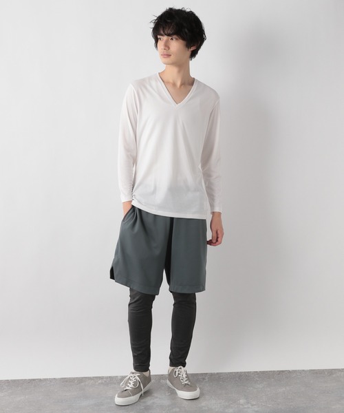 GLOBAL WORK(グローバルワーク)の「【Blintw】ブレスサーモVネック/944213(Tシャツ/カットソー・メンズ・ホワイト/ブラック・MEDIUM/LARGE)」の3枚目の写真
