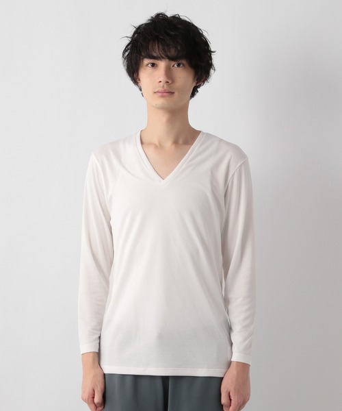 GLOBAL WORK(グローバルワーク)の「【Blintw】ブレスサーモVネック/944213(Tシャツ/カットソー・メンズ・ホワイト/ブラック・MEDIUM/LARGE)」の9枚目の写真
