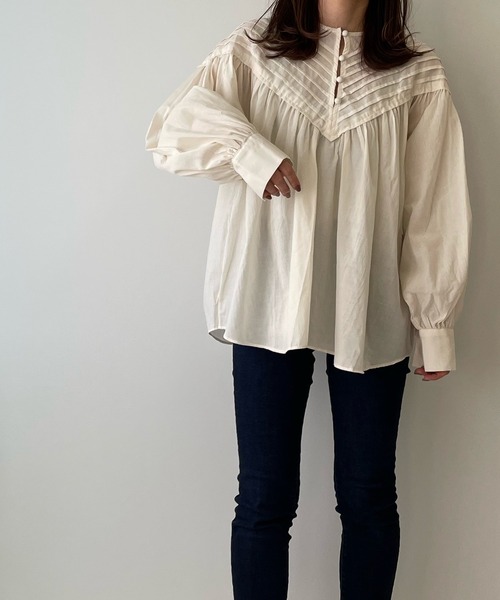 LE MORE（リモア）の「ドビーストライプブラウス（シャツ/ブラウス・レディース・ブラック/アイボリー・FREE）」の8枚目の写真