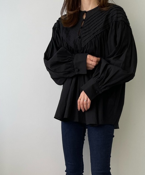 LE MORE（リモア）の「ドビーストライプブラウス（シャツ/ブラウス・レディース・ブラック/アイボリー・FREE）」の11枚目の写真