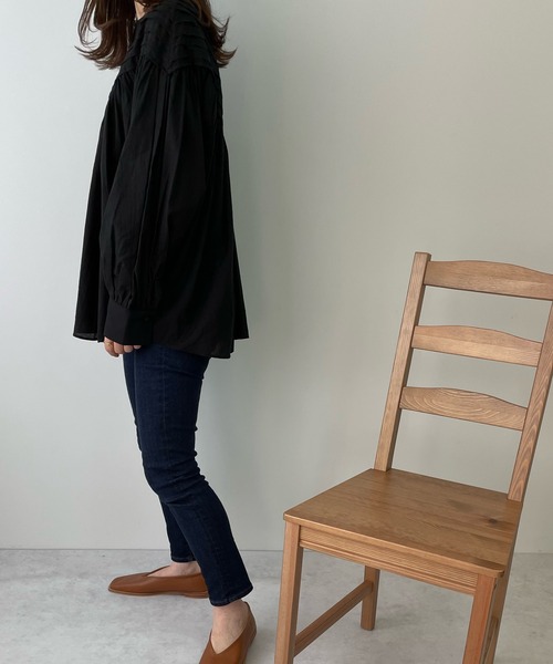 LE MORE（リモア）の「ドビーストライプブラウス（シャツ/ブラウス・レディース・ブラック/アイボリー・FREE）」の10枚目の写真