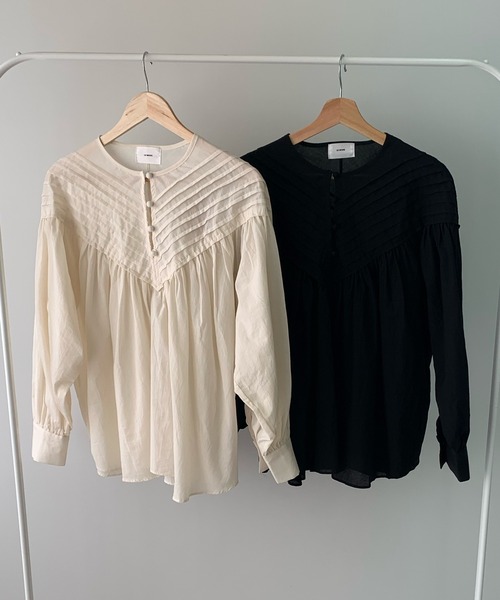 LE MORE（リモア）の「ドビーストライプブラウス（シャツ/ブラウス・レディース・ブラック/アイボリー・FREE）」の9枚目の写真