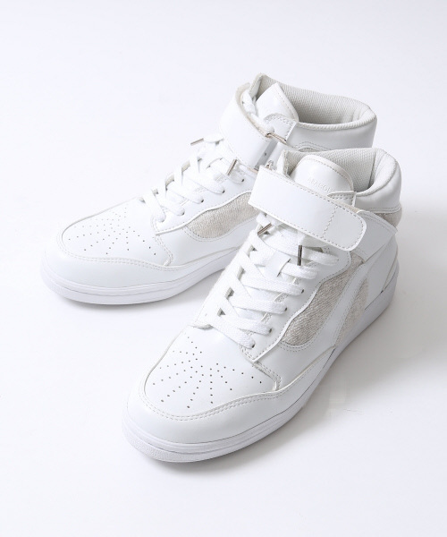 ABAHOUSE（アバハウス）の「レザーハイカットスニーカー（スニーカー・メンズ・ホワイト/イエロー・42/44/40）」の2枚目の写真