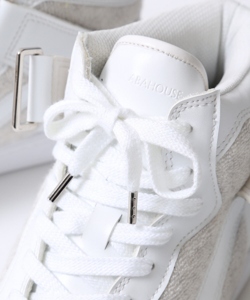 ABAHOUSE（アバハウス）の「レザーハイカットスニーカー（スニーカー・メンズ・ホワイト/イエロー・42/44/40）」の6枚目の写真