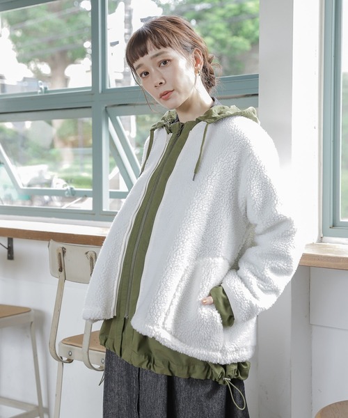 studio CLIP（スタディオクリップ）の「マルチウェイAラインブルゾン（ブルゾン・レディース・ベージュ/ブラウン/カーキ/スモーク・LARGE/MEDIUM）」の11枚目の写真