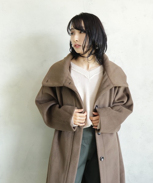 カシミアタッチコクーンコート BITTOKO カシミアタッチコクーンコート 