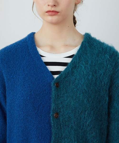 FRAPBOIS(フラボア)の「バイカーデ(カーディガン/ボレロ・レディース・ターコイズブルー/グレー・2/1)」の3枚目の写真