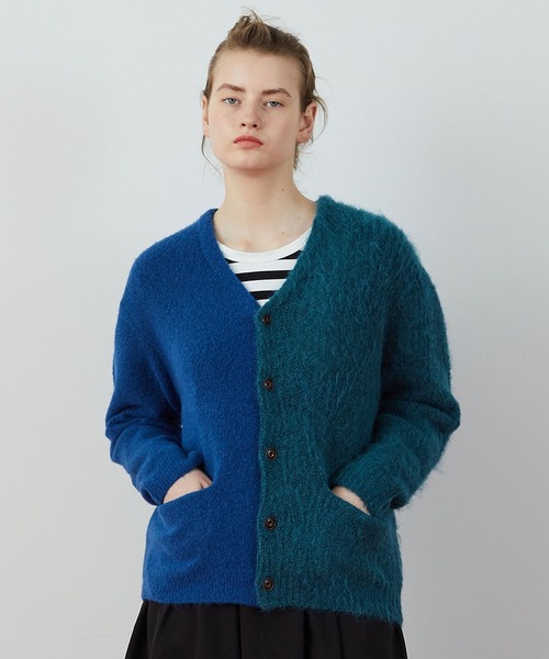 FRAPBOIS(フラボア)の「バイカーデ(カーディガン/ボレロ・レディース・ターコイズブルー/グレー・2/1)」の7枚目の写真