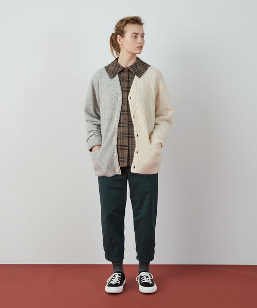 FRAPBOIS(フラボア)の「バイカーデ(カーディガン/ボレロ・レディース・ターコイズブルー/グレー・2/1)」の5枚目の写真