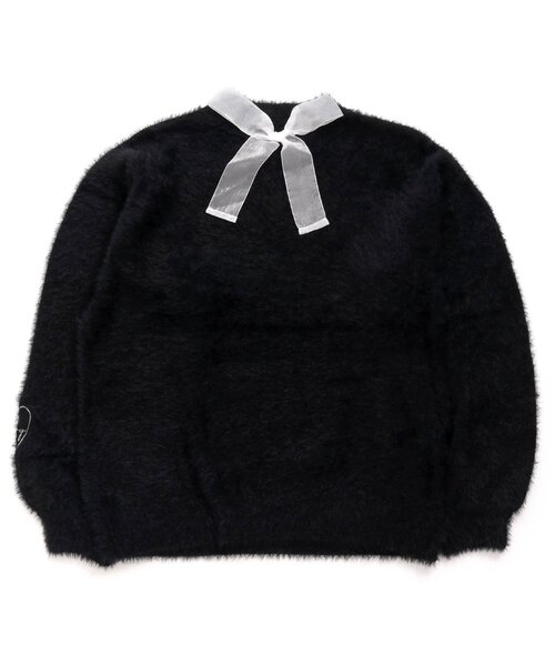 algy（アルジー）の「バックりぼんシャギーニット（ニット/セーター・キッズ・ブラック/サックスブルー/オフホワイト・SMALL/XX-SMALL/X-SMALL/MEDIUM）」の8枚目の写真