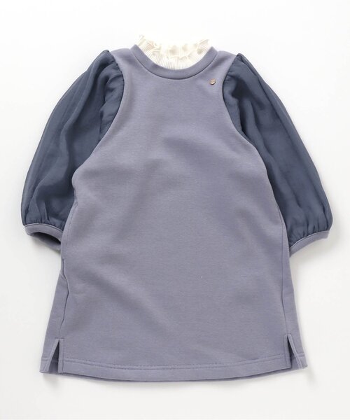 apres les cours（アプレレクール）の「ラメシフォンワンピース_裏シャギー（ワンピース・キッズ・ブルー/アイボリー・90/100/110/120/80/130/140）」の3枚目の写真