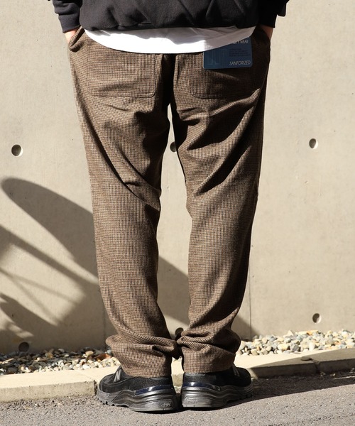 ROOPTOKYO（ループトウキョウ）の「FIVE BROTHER/ファイブブラザー HOUNDSTOOTH EASY PANTS 千鳥柄 イージーパンツ スリムフィット ウエストゴム（スラックス・メンズ・ブルー/ブラウン・L/M）」の9枚目の写真