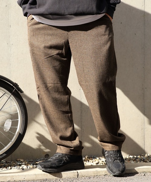 ROOPTOKYO（ループトウキョウ）の「FIVE BROTHER/ファイブブラザー HOUNDSTOOTH EASY PANTS 千鳥柄 イージーパンツ スリムフィット ウエストゴム（スラックス・メンズ・ブルー/ブラウン・L/M）」の10枚目の写真