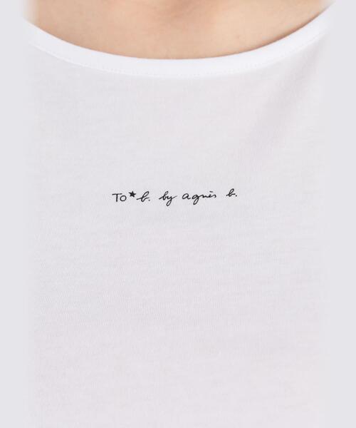 To b. by agnes b.(トゥービーバイアニエスベー)の「ミニロゴ プリント コットン タンクトップ(Tシャツ/カットソー・レディース・ホワイト・UNI)」の5枚目の写真