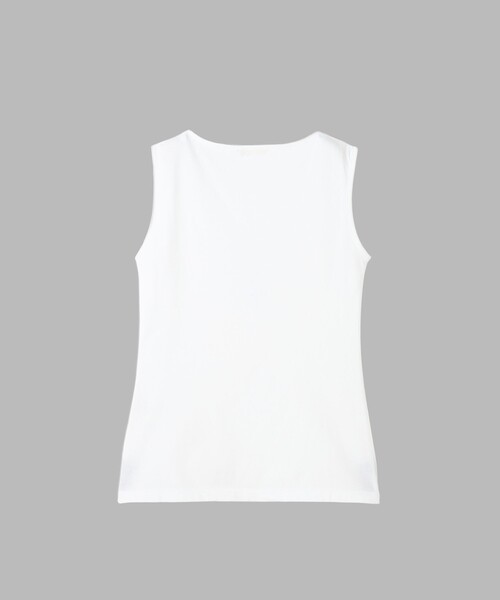 To b. by agnes b.(トゥービーバイアニエスベー)の「ミニロゴ プリント コットン タンクトップ(Tシャツ/カットソー・レディース・ホワイト・UNI)」の5枚目の写真
