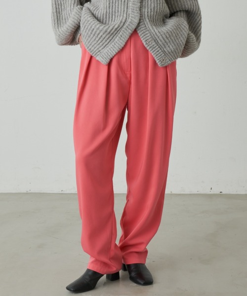 Aunt Marie's(アントマリーズ)の「ツイルタックパンツ(スラックス・レディース・ライトパープル/オレンジ/ネイビー/ブラック/アイボリー/ピンク/ピンク系その他/ブルー/イエロー・S/FREE/XS)」の8枚目の写真