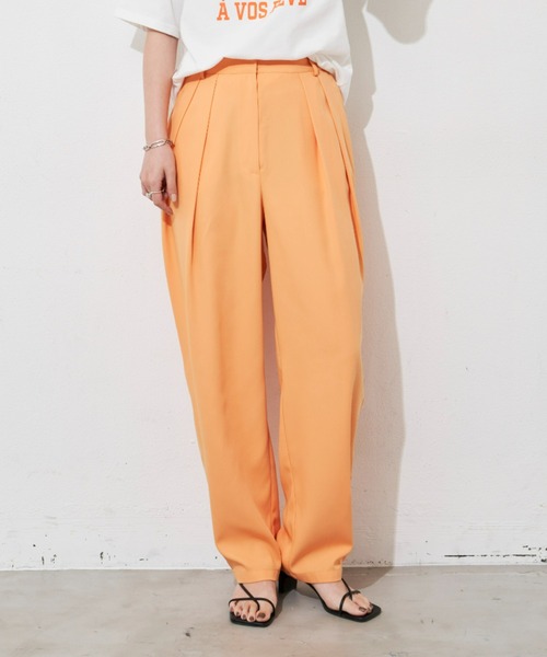 Aunt Marie's(アントマリーズ)の「ツイルタックパンツ(スラックス・レディース・ライトパープル/オレンジ/ネイビー/ブラック/アイボリー/ピンク/ピンク系その他/ブルー/イエロー・S/FREE/XS)」の9枚目の写真