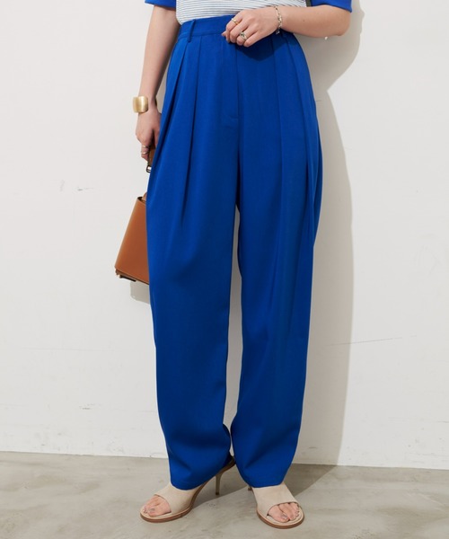 Aunt Marie's(アントマリーズ)の「ツイルタックパンツ(スラックス・レディース・ライトパープル/オレンジ/ネイビー/ブラック/アイボリー/ピンク/ピンク系その他/ブルー/イエロー・S/FREE/XS)」の4枚目の写真