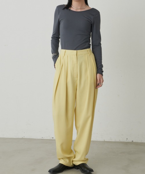 Aunt Marie's(アントマリーズ)の「ツイルタックパンツ(スラックス・レディース・ライトパープル/オレンジ/ネイビー/ブラック/アイボリー/ピンク/ピンク系その他/ブルー/イエロー・S/FREE/XS)」の20枚目の写真