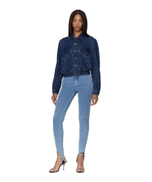 DIESEL（ディーゼル）の「レディース デニム スリム ボンバー ジャケット（デニムジャケット・レディース・インディゴブルー・SMALL/MEDIUM/LARGE/X-SMALL）」の16枚目の写真