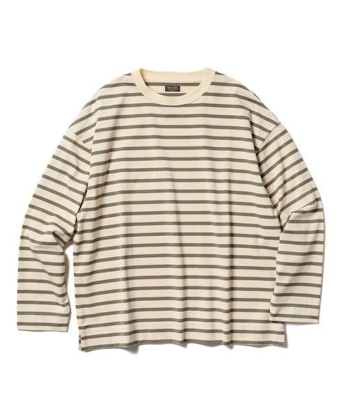 MR.OLIVE（ミスターオリーブ）の「ギザコットン ボーダー / ビッグシルエット ロンT（Tシャツ/カットソー・メンズ・レッド系その他/ブラック系その他/グリーン系その他/ブルー系その他・MEDIUM/LARGE/SMALL）」の5枚目の写真