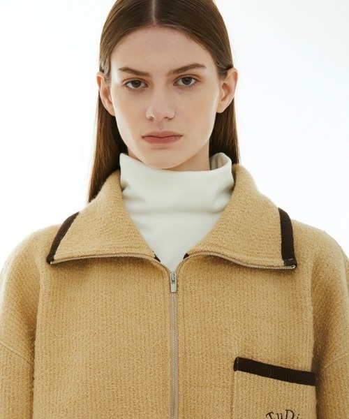 ESC STUDIO（イーエスシースタジオ）の「【ESC STUDIO/イーエスシー スタジオ】wool knit zip-up mtm/ウール ニット ジップアップ エムティーエム ハーフジップ スウェット（スウェット・メンズ・ブラック/ベージュ・ONE SIZE）」の10枚目の写真