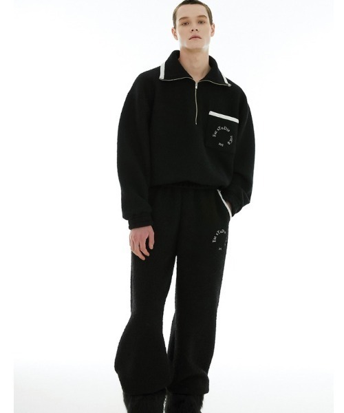 ESC STUDIO（イーエスシースタジオ）の「【ESC STUDIO/イーエスシー スタジオ】wool knit zip-up mtm/ウール ニット ジップアップ エムティーエム ハーフジップ スウェット（スウェット・メンズ・ブラック/ベージュ・ONE SIZE）」の8枚目の写真