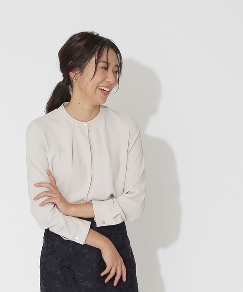 洗える フロントタックジョーゼットブラウス シャツ ブラウス Natural Beauty Basic ナチュラルビューティーベーシック のファッション通販 Zozotown