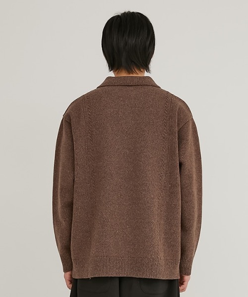 crump（クランプ）の「【crump 】ケーブルピンタック ウールカラーニット / CABLE PIN TUCK WOOL COLLAR KNIT（ニット/セーター・メンズ・ブラウン/オレンジ・MEDIUM/LARGE）」の5枚目の写真