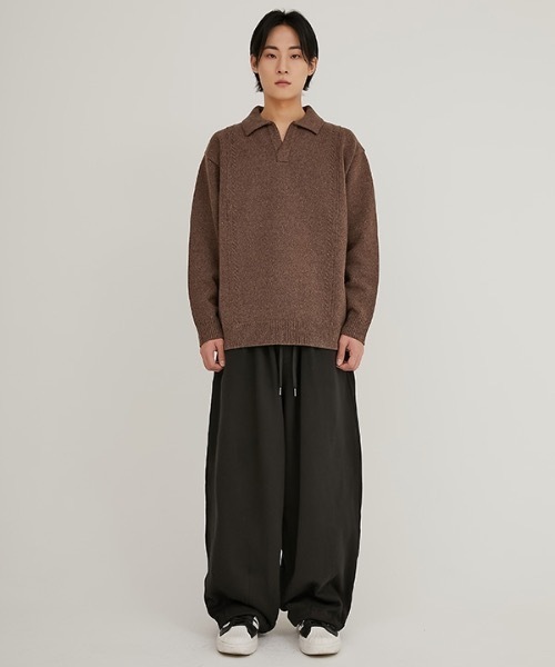 crump（クランプ）の「【crump 】ケーブルピンタック ウールカラーニット / CABLE PIN TUCK WOOL COLLAR KNIT（ニット/セーター・メンズ・ブラウン/オレンジ・MEDIUM/LARGE）」の3枚目の写真