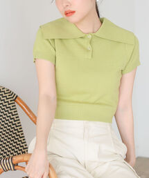 BeAMS DOT | 【WEB限定】BeAMS DOT / アソート柄 ビッグ襟ニットポロ(ニット/セーター)