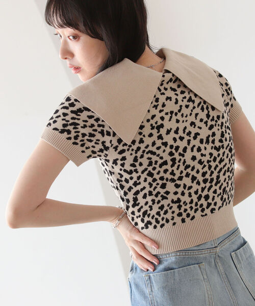 BeAMS DOT（ビームスドット）の「【WEB限定】BeAMS DOT / アソート柄 ビッグ襟ニットポロ（ニット/セーター・レディース・オフホワイト/その他/ケリー・FREE）」の3枚目の写真