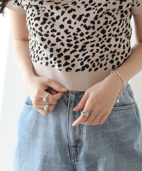 BeAMS DOT（ビームスドット）の「【WEB限定】BeAMS DOT / アソート柄 ビッグ襟ニットポロ（ニット/セーター・レディース・オフホワイト/その他/ケリー・FREE）」の5枚目の写真